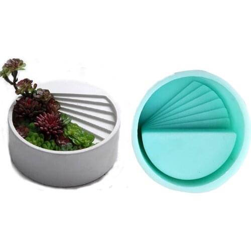 Silicone Mold Cement Multi- Meat Flower Pots Inside The Semi - Circular Combination Molds 3d Concrete Vase Mould Silica Gel PRZY