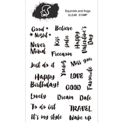 Words phrases theme pattern transparent silicone clear stamp for scrapbooking DIY craft decoration soft stamp background base