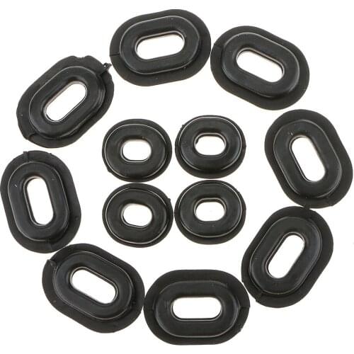 Dovewill 12-in-1 Black Rubber Side Cover Grommets For Motorcycle Car CG125 Covers & Ornamental Mouldings