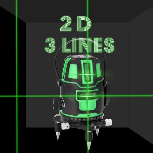 2° Automatic Self-leveling 2/3 Lines Laser Level Measurement Tool with Green Vertical Horitical Oblique traight Line