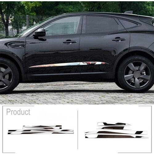 2 Style Stainless Steel Car Exterior Side Door Decoration Strip Car body Trim For Jaguar E-Pace E PACE 2018 2019 Auto Accessory