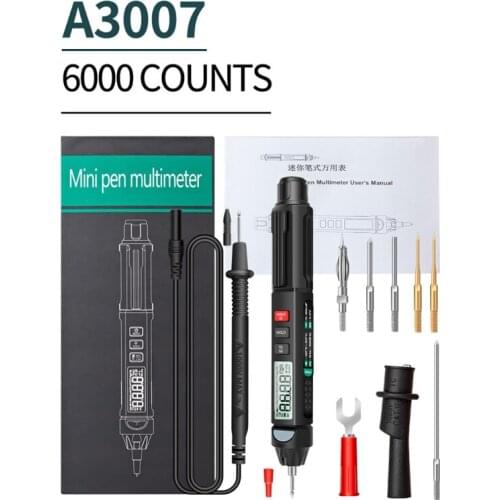 A3007 Digital Min Multimeter 6000 Counts Capacitor Tester Current Meter Non-Contact Voltmeter