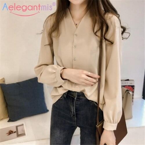Aelegantmis Womens Chiffon Blouses