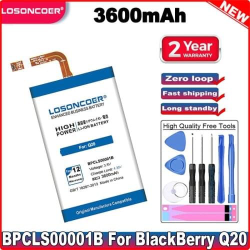 LOSONCOER BPCLS00001B Battery 3600mAh For BlackBerry Q20 Battery +Gift tools +stickers