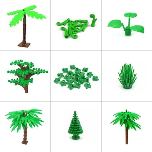 House Garden Accessories City MOC Building Blocks Plant Tree Grass Flower DIY Parts Creative Bricks 3471 30176 32607 toy for kid