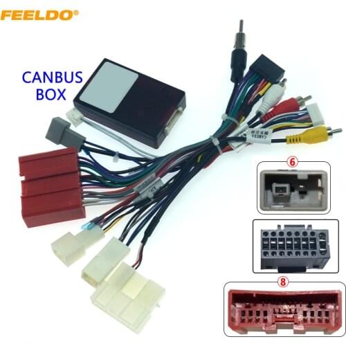 FEELDO Car 16pin Audio Wiring Harness With Canbus Box For Mazda 6 CX-5 Stereo Installation Wire Adapter #HQ6529