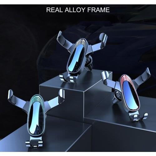 Mini Car GPS Phone Holder Universal Gravity Alloy Air Vent Mount Mobile Support Stand for Car Air Outlet Compact Phone Rack