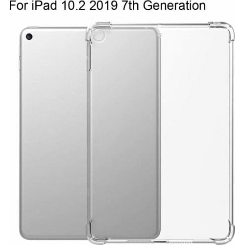 For iPad 7th 10.2 Hybrid Rubber Case TPU Silicone Protective Clear Cover