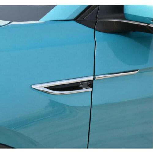 For VW T-CROSS 2020 2021 Car ABS Chrome Rline Side Wing Fender Emblem Badge sticker Trim