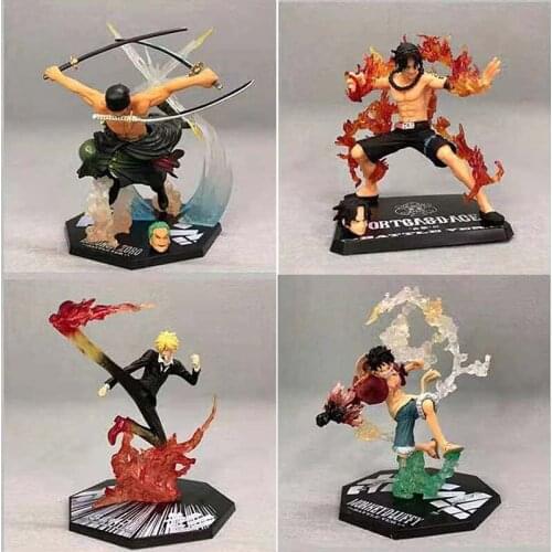 Monkey D Luffy Roronoa Zoro Figure Anime Sanji Combat Portgas D Ace Action Figurine Ver. Collection Model Toy