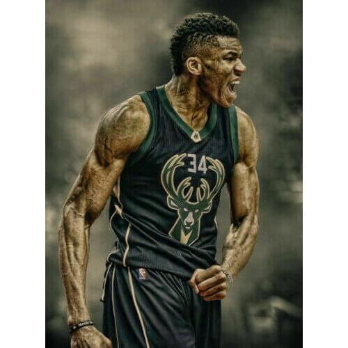 Giannis Antetokounmpo Basketball Super Star Silk Fabric Wall Poster Art Decor Sticker Bright