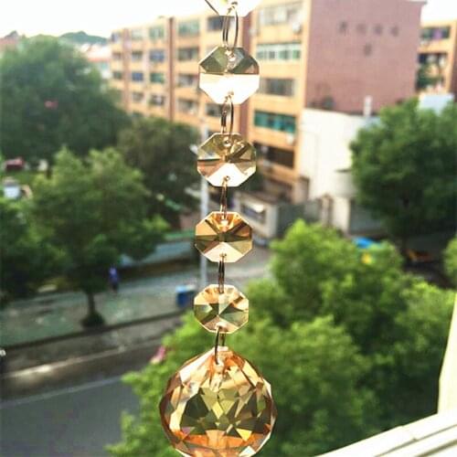 Top Quality 20PCS/Lot 20cm Champagne Crystal Beads Garland Strands With 30mm Faceted Chandelier BallS for Wedding Decoration