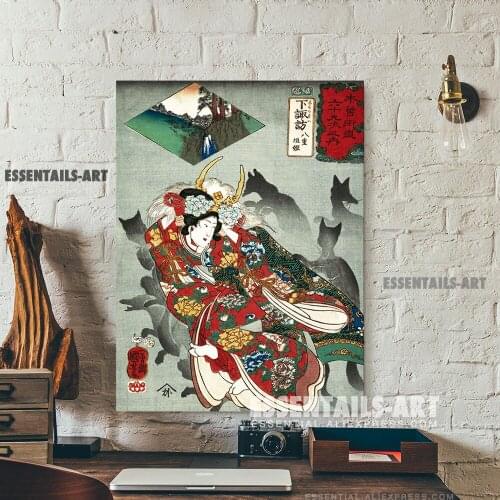 Japanese style Princess Yaegaki Ukiyoe Canvas Wall Art Painting Decor Bedroom study Living kid Room Home Decoration Prints