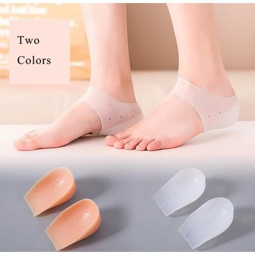 Combination of Invisible Inner Heightening Heel Rear Pad Insole Semi-pad Transparent Bionic Silicone Insoles Unisex 2-11