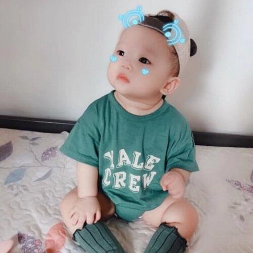 Summer With Infants Letters Made Of Pure Cotton Short Sleeve Clothing Fashion Climb Clothes Bodysuits Family Clothing Boveralls
