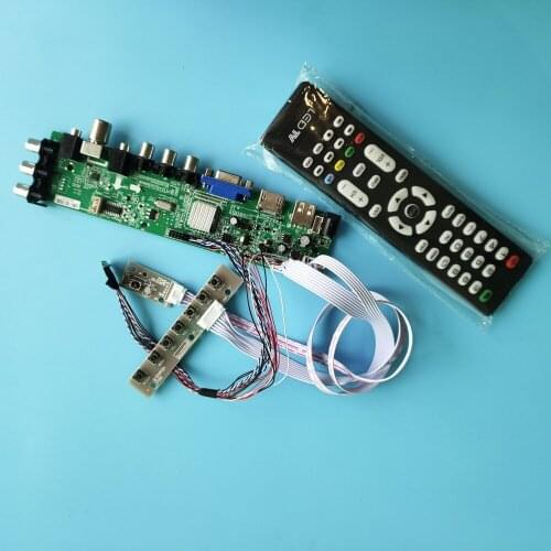 Kit For LTN140AT07-401/LTN140AT07-301 LED USB VGA TV controller board digital Signal 1366X768 DVB-T DVB-T2 40pin HDMI AV remote
