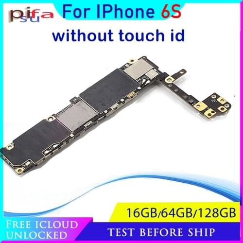 For iphone 6S 4.7inch Motherboard Original unlocked Logicboard 16GB 64GB 128GB MB Plate for iphone 6S Mainboard without Touch ID