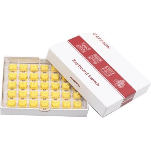35pcs Gateron CAP Switch Yellow Gold milky For Mechanical Gaming Keyboard Linear Switches 3pin 63g Bottom