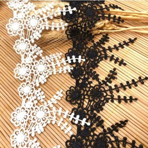 1Yard Polyester silk Lace，Width: 8cm，Dress Lace Fabric，Water-soluble Tassel Lace，Flowers Pattern (SS-2111)