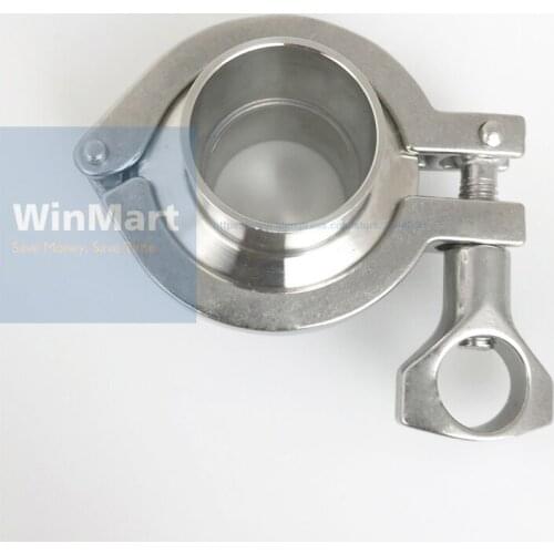 A Set O/D 51mm Pipe Sanitary Tri Clamp Weld Ferrule + 2" Tri Clamp + Silicon Gasket Assembly 304 Stainless Steel