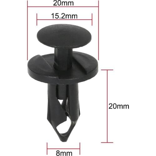 30PCS 8mm Nylon Bumper Fasteners Fender Rivet Clips Universal Auto Clips & Fastener for Bumper Fender Clips Replacement