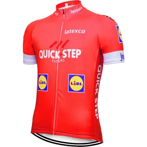 New 2019 RED Quickstep cycling jersey Quick Dry Bicycle clothing mens summer pro cycling Maillot wear maillot ciclismo
