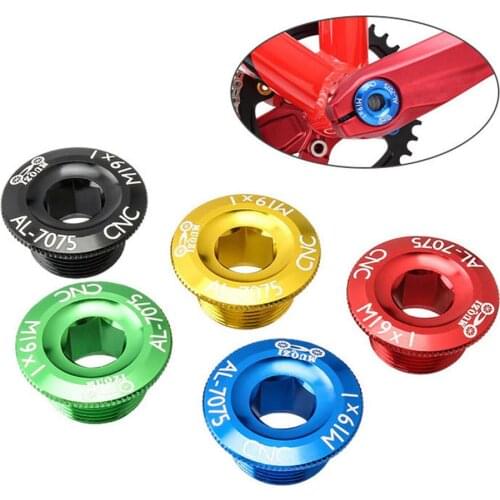M19 Bicycle Crank Cover Durable Hollow Crankset Anti-Rust Crank Arm Aluminum Alloy CNC Bicycle Crankset Chainring Bolts Nut