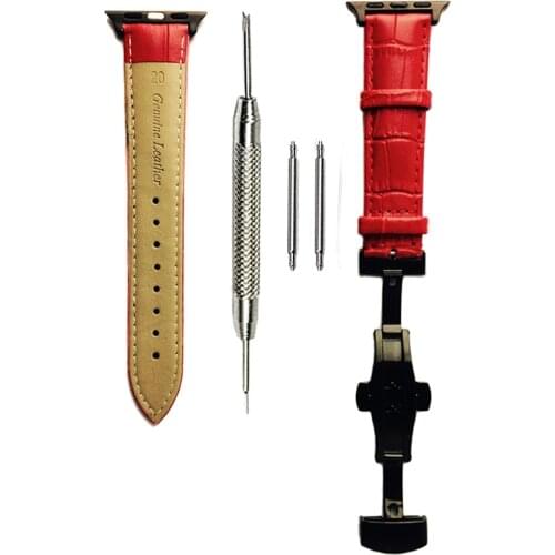 Genuine Leather Watch Strap for Women Charm Red Band for Apple Watch 38 mm Series 1 2 3 wrist strap iWatch casual version 38 mm