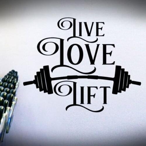 Live Love Lift Weightlifting Removable Wall Stickers for Fitness Sport Art Decor Vinyl Wall Decals Gym Fashion Murals YY98