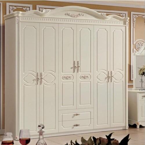 Six door wardrobe modern European whole wardrobe French bedroom furniture wardrobe pfy10030