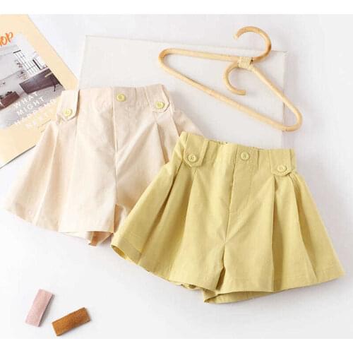 Girl shorts summer new style outside wear joker culottes childrens trousers thin pure cotton loose leisure sport