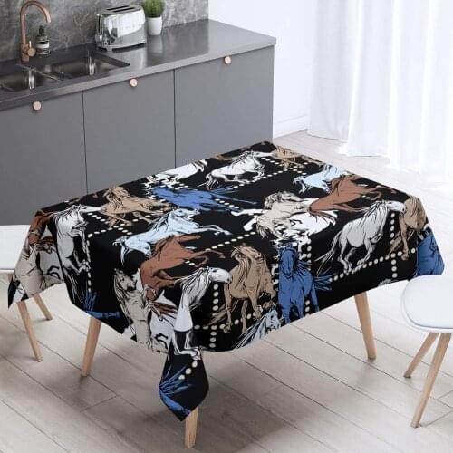 Galloping Horse Table Cover 3D Wild Animal Pattern Tablecloth