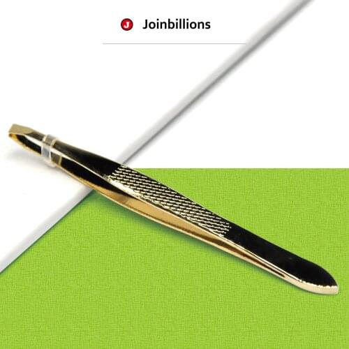 Steel Makeup Eyebrow Tweezers in Golden