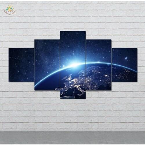 Sunrise Earth Wall Art HD Prints Canvas Art Painting Modular Picture And Poster Canvas Painting Decoration Home 5 PIECES
