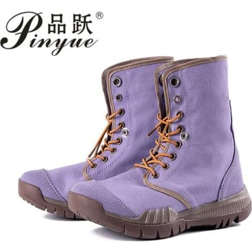 Tactical Boots Men Women Canvas Breathable Light Weight Fold Outdoor Hiking Shoes Desert High-top Military Combat Army Boots