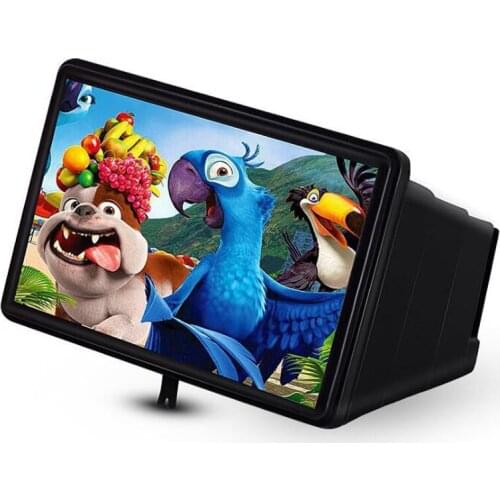3D Magnifier HD Eye Protection Mobile Movie Video 3D Amplifier Telescopic Adjustment Projection Magnifier Phone Holder