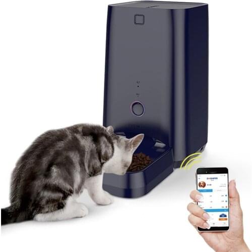 6L Smart Automatic Cat Feeder Dispenser Wi-Fi Pet Feeder for Puppy Kitten Phone Remote Control Auto Food Dispenser Pet Food Bowl