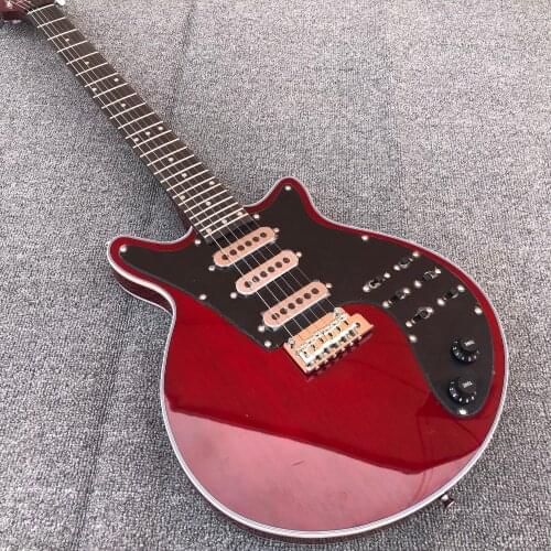 High-grade electric guitar, special-shaped guitar, 6-string guitar, Korean accessories, peach blossom core wood, brown paint, cu