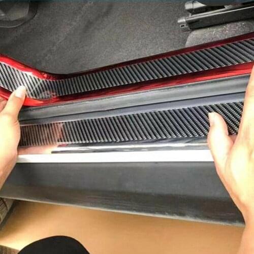 Mirror Door Sill Protector Strips Side Body Side Skirt Carbon Fiber Front Rear