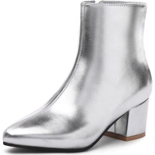 Big Size 9 10 11-14 boots women shoes ankle boots for women ladies boots Pointed side zipper Martin boot