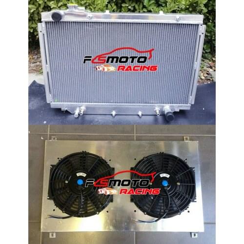 4ROW Aluminum Radiator + Shroud Fan For Toyota Land Cruiser 80 Series FJ80 HDJ80/HZJ80/FZJ80 1HZ/1HD 6Cyl 4.2 Diesel 1990-1999