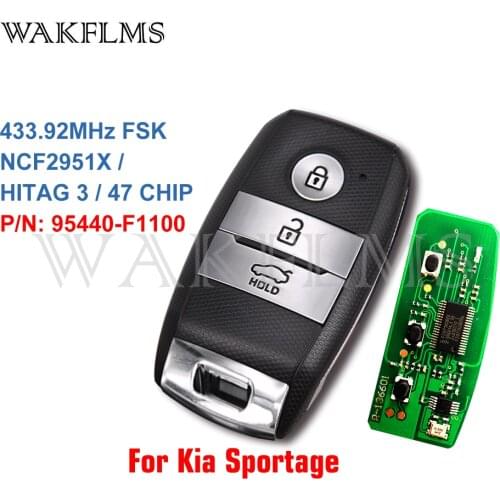 Keyless Go Smart Remote Car Key Fob 433MHz ID47 For 2018 2019 KIA Sportage 95440-F1100 95440F1100