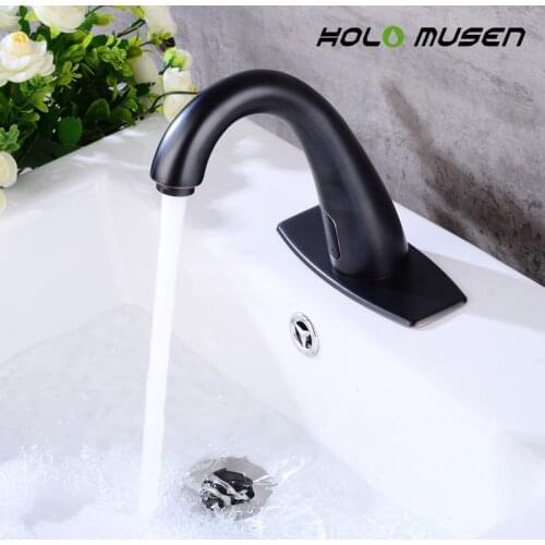 Battery Power Touchless Water Saving Infrared Sensor Faucet Hygeian Bronze & Black Automatic Faucet Sensor Tap