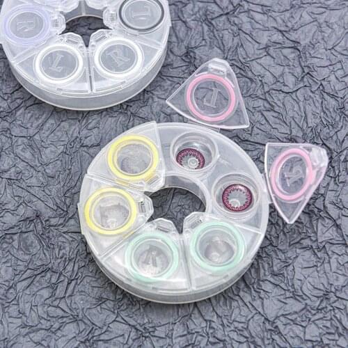 3 Pairs Color Contact Lens Case Eye Lenses Case Women Travel Leakproof Container Lenses Box For Display Lovely Style