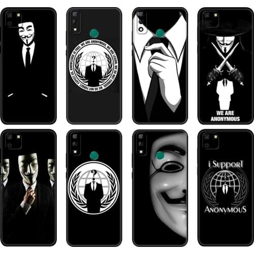 Black tpu Case For Huawei Y9S Y6S Y8S Y5P Y7P Y8P Case For Huawei Y5 lite Prime 2018 Y6 2019 Cover Anonymous