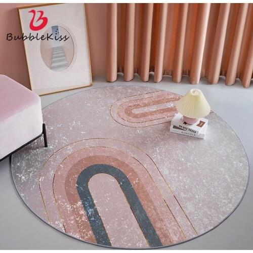 Bubble Kiss Round Carpet Living Room Nordic Light Luxury Geometric Coffee Table Area Rugs Non-slip Comfort Home Decor Floor Mat