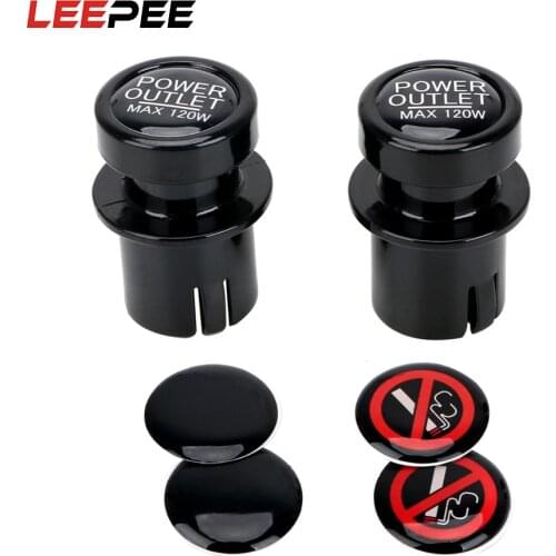 LEEPEE 2 Piece/set Car Cigarette Lighter Dust Cover Black Car Charger Cigarette Lighter Plug Universal