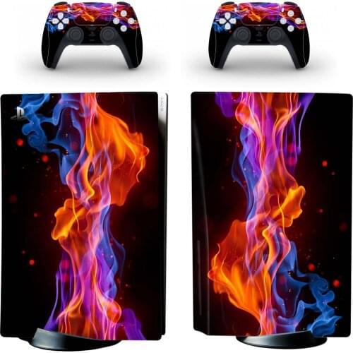 Flame PS5 Disc Edition Skin Sticker for Playstation 5 Console & 2 Controllers Decal Vinyl Protective Skins Style 2