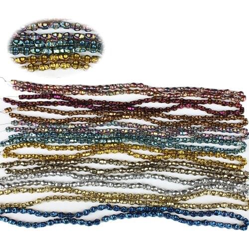 Natural Stone Hematite 6x8mm Electroplated Irregular Taro-shaped Beads Fashion Jewelry Making DIY Necklace Bracelet Accessories