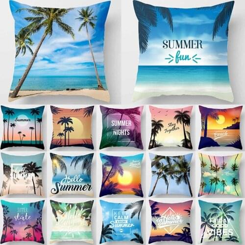 Island Sun Beach Letter Polyester Cushion Cover Throw Pillow Car Home Decoration Sofa Bed Decorative Pillowcase 40822